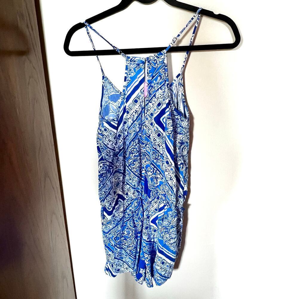 Lilly Pulitzer dusk shorts romper blue and white size S - Picture 5 of 15